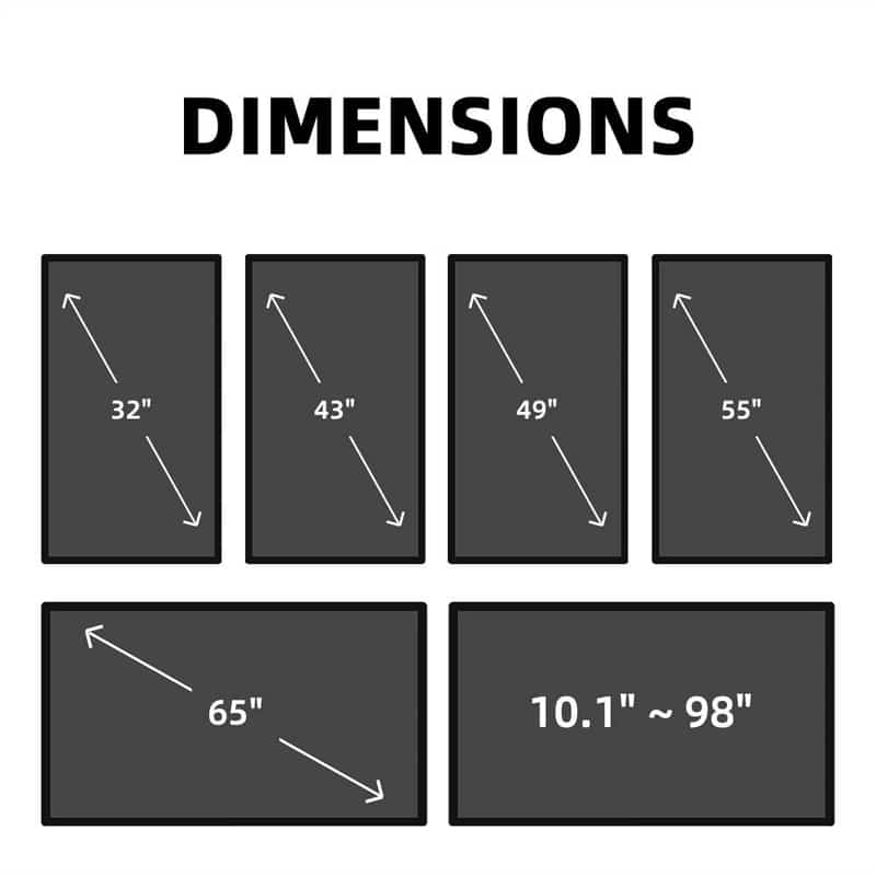 Dimension drawing of 55 Inch 4K Digital Signage LCD Panel High-Brightness for Public Displays, HS0550GR03-C070, 4K Digital