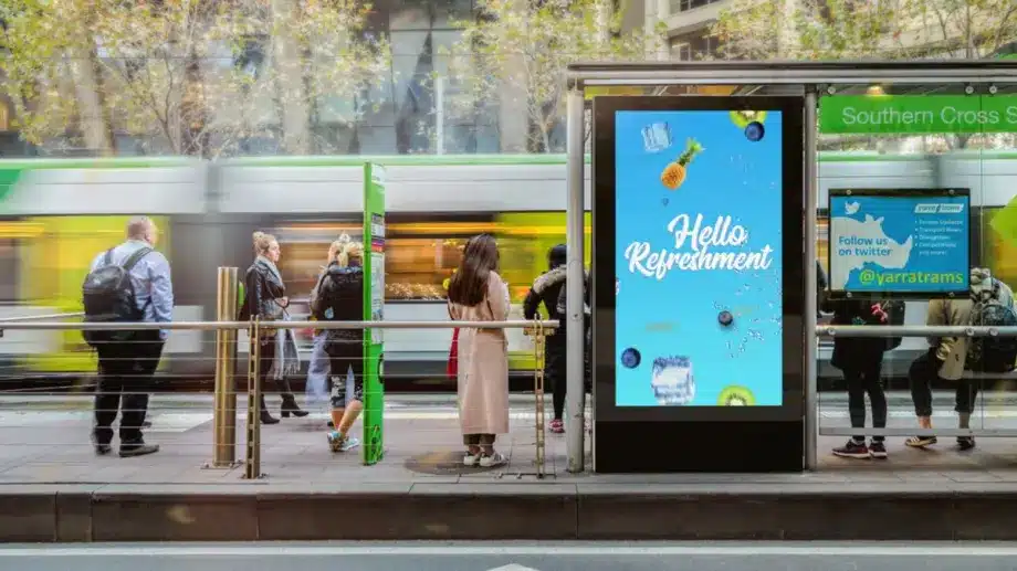 Application scenario image for 55 Inch Ultra High Brightness LCD Panel for Outdoor Digital Signage, 55 inch ultra high