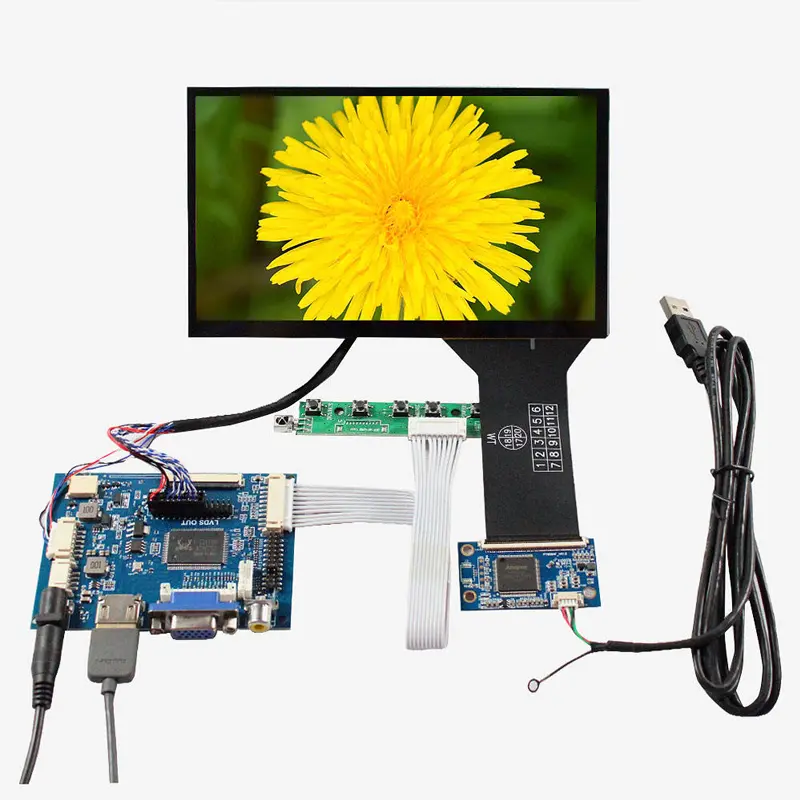 7 Inch Outdoor Touch Screen Display 1024×600 1000 cd/m² LVDS for HMI