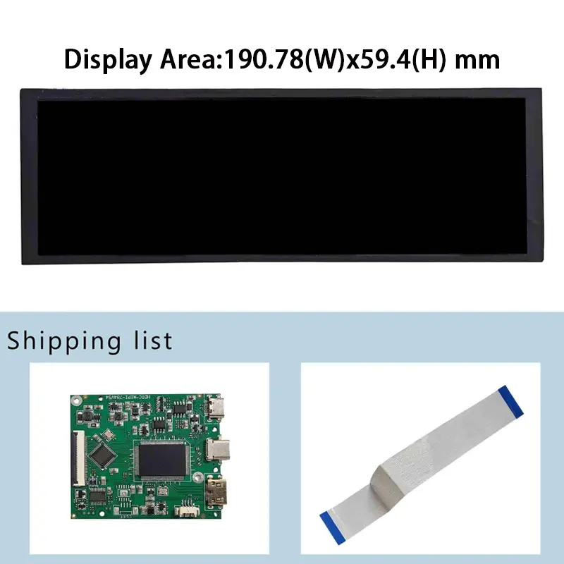 Additional product image of 7.84 Inch MIPI Bar Widescreen LCD Display Module for Embedded HMI, huisoar, HS-MIPI784-V54 +