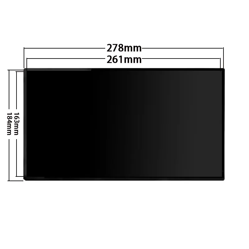 Dimension drawing of 12.1 Inch High Brightness LVDS LCD Module for Vehicle HMI, HS0121GI01-C150, 12.1 Inch High Brightness
