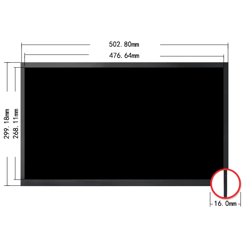 HS0215GB08-C150-03 Additional product image of 21.5 Inch Wide Temperature LCD Module for Industrial Outdoor Displays, huisoar, HS0215GB08-C150