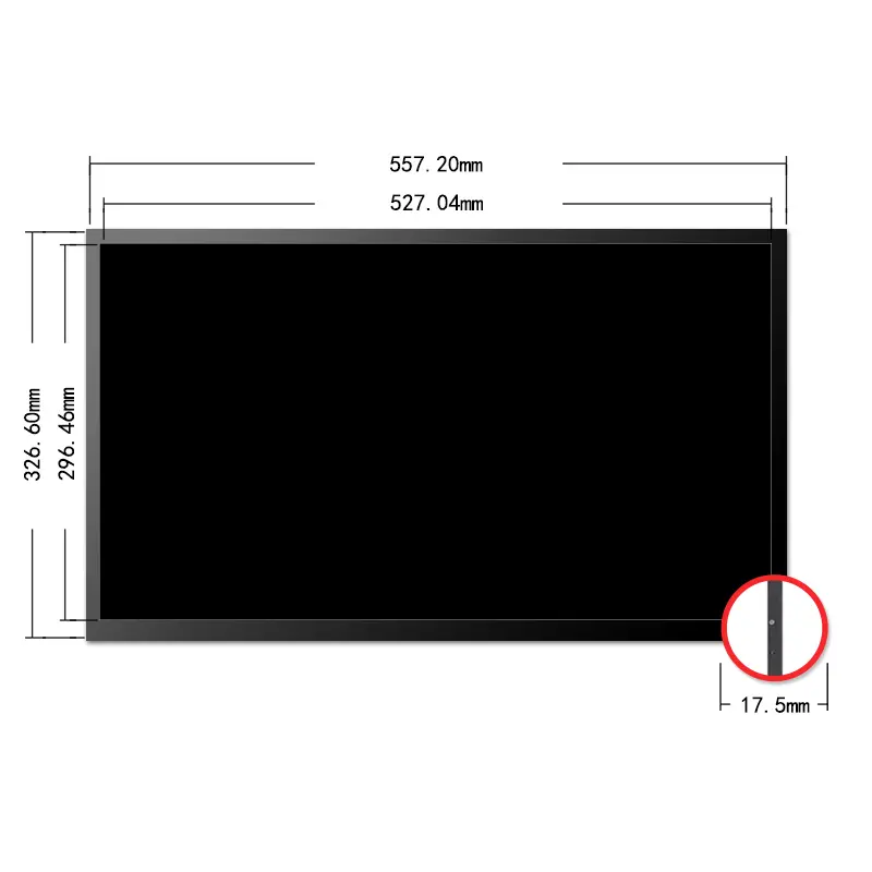 Dimension drawing of 23.8 Inch Wide Viewing FHD LCD Module for Outdoor Signage, HS0238GA01-C150, Wide Viewing FHD LCD