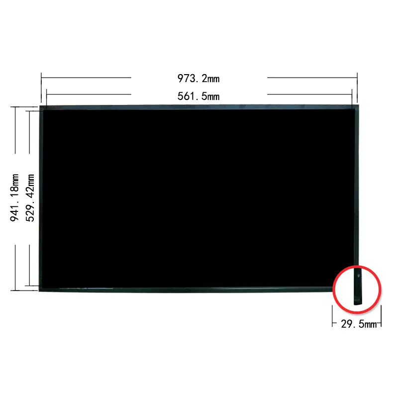 Dimension drawing of 43 Inch High Brightness Digital Signage Display Module for Kiosks, HS0430GL01-C150, High Brightness