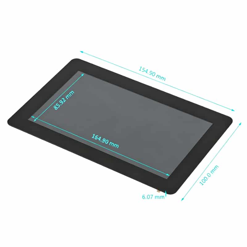 Additional product image of 7 Inch RGB Touch LCD Display 800×480 500 Nits for Embedded HMI, huisoar, HS070R27QE50-T074, 7