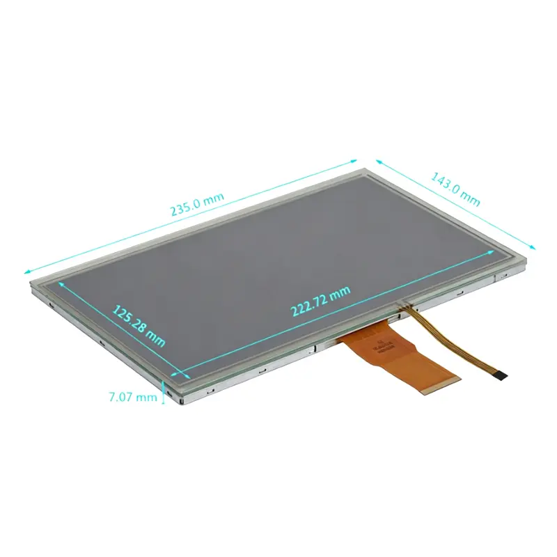 Dimension drawing of 10.1 Inch Resistive Touch Display for Industrial RGB Systems, HS101R42BE45-C02, 10.1 inch tft lcd