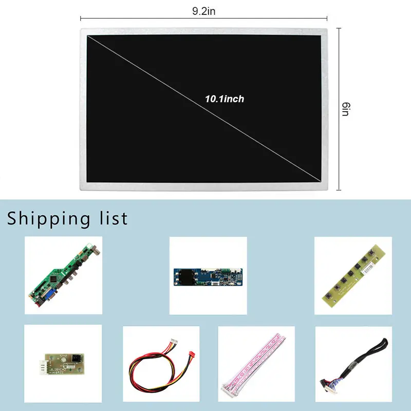 Dimension drawing of 10.1 Inch LCD Screen Kit for Embedded Signage Outdoor Digital Advertising, HS101WXM-N80, LCD Screen Kit