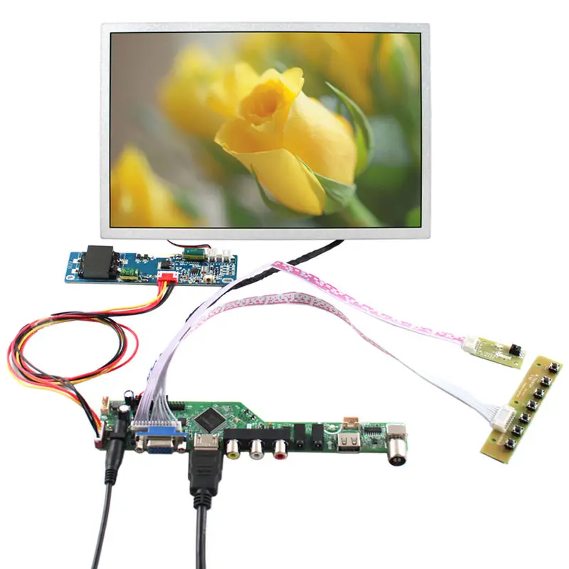 HS105A.03+HS101WXM-N80-03 Additional product image of 10.1 Inch LCD Screen Kit for Embedded Signage Outdoor Digital Advertising, huisoar