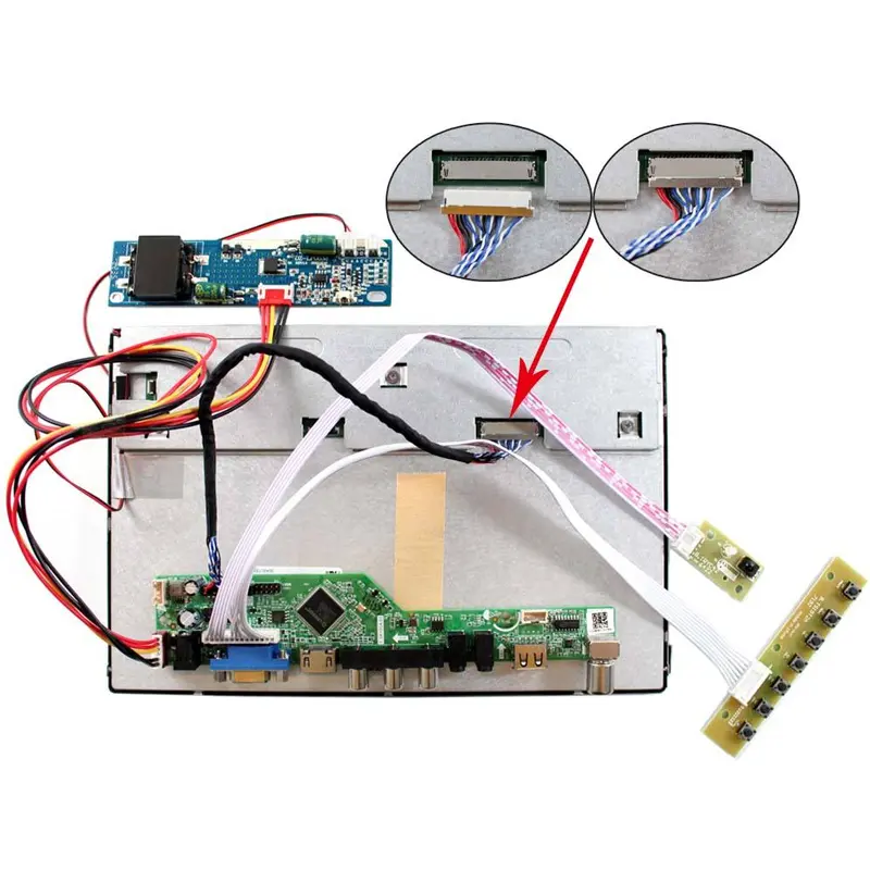 HS105A.03+HS101WXM-N80-04 Additional product image of 10.1 Inch LCD Screen Kit for Embedded Signage Outdoor Digital Advertising, huisoar