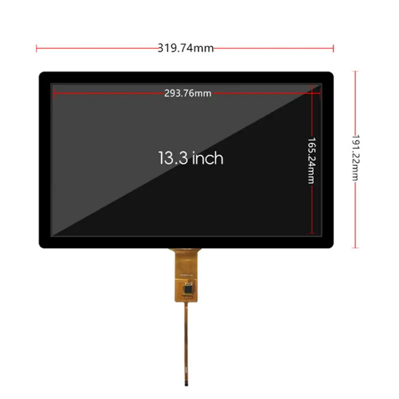 Touch panel detail of 13.3 Inch Industrial Touch Display for Control Consoles, HS133008B0-CTP, 13.3 Inch Industrial Touch