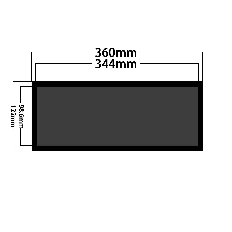 Dimension drawing of 14.1 Inch eDP Transit Header Screen 500-5000 Nits for Slim Passenger Info, HS140XTM-GE12, eDP Transit