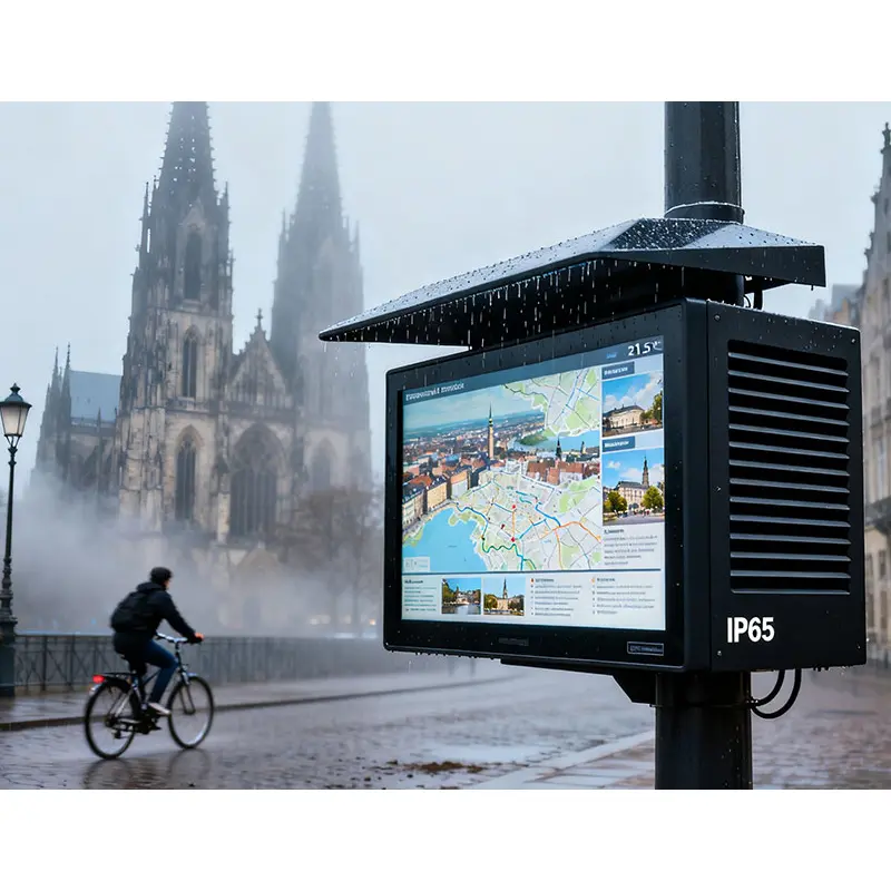 Application scenario image for 21.5 Inch Outdoor Kiosk Display System for Public Information, Outdoor Kiosk Display System
