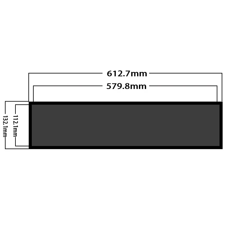 Dimension drawing of 24 Inch Capacitive Touch Stretched Bar LCD Screen for Retail Shelves, HS240FBM-NB0, Capacitive Touch