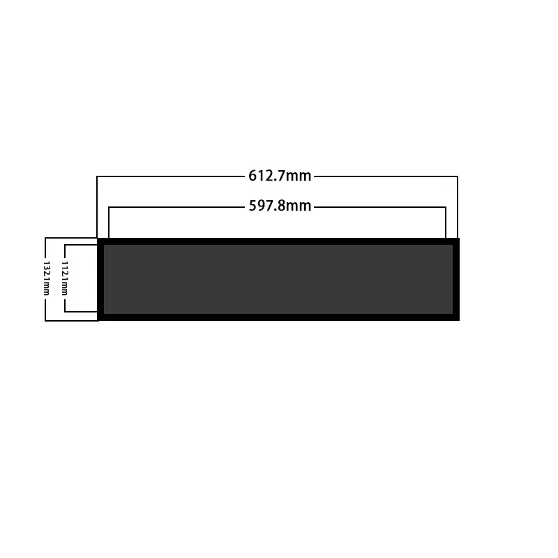 Dimension drawing of 24 Inch Ultra Wide Stretched LCD Display for Shelf Edge Signage, HS240FBM-NE07, 24 Inch Ultra Wide