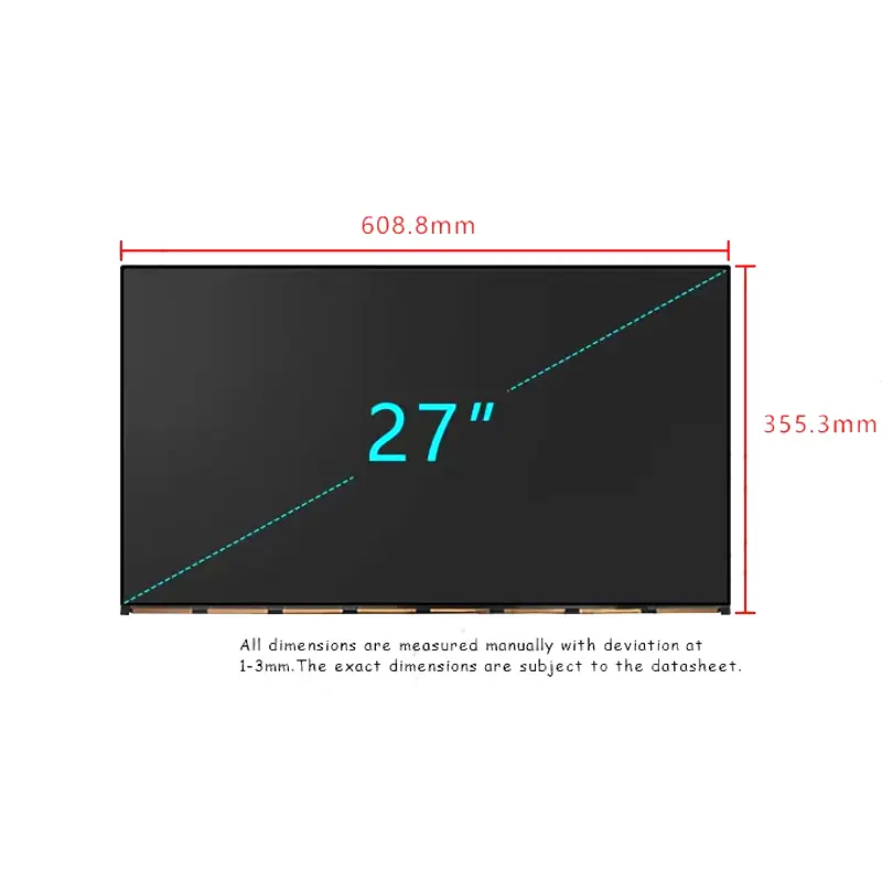 Dimension drawing of 27 Inch Professional 4K Display Module for Workstations, HS270, Professional 4K Display Module, 27.0