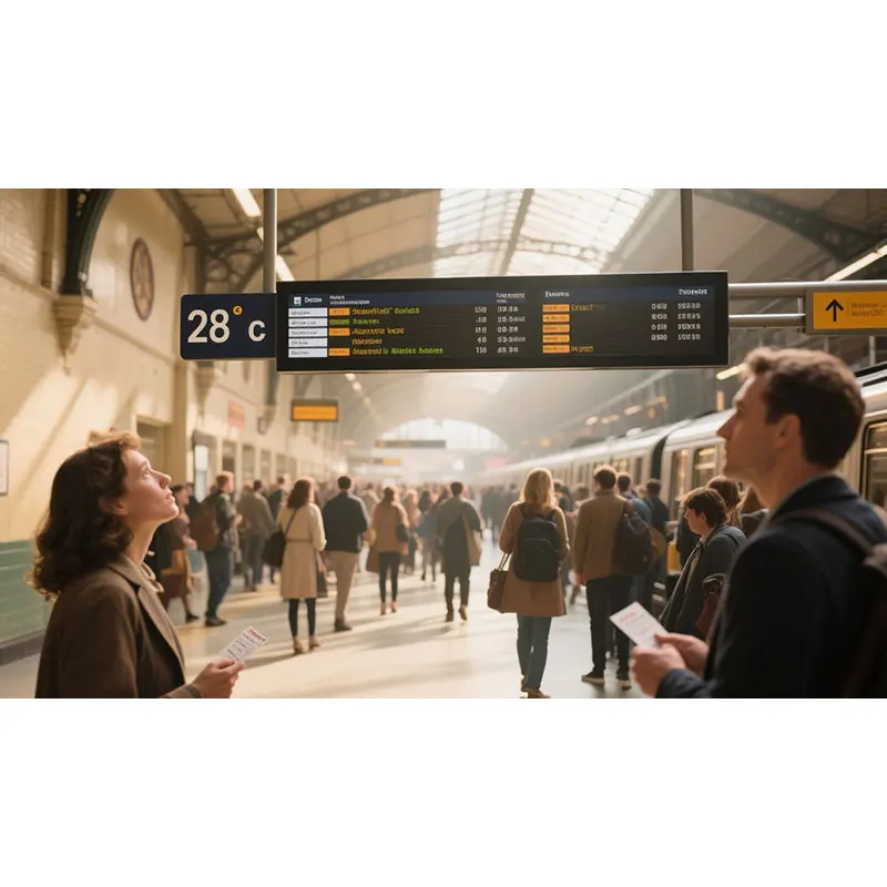 Application scenario image for 28.6 Inch Bar Type LCD Display 1920×540 LVDS for Outdoor Transit Signage, 28.6 Inch Bar Type