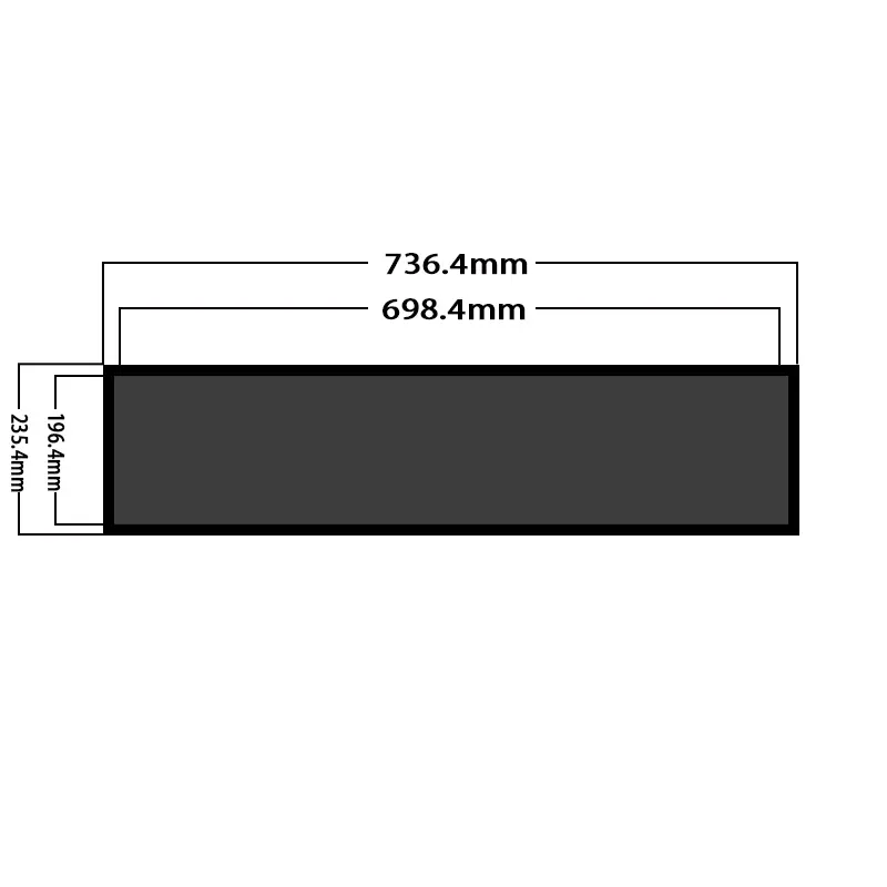 Dimension drawing of 28.6 Inch Android Panoramic Bar Advertising Display Kit for Retail, HS320A2-V10+HS286IIE0, Android