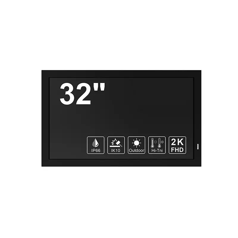 HS320HNX01-A01-BK-04 Additional product image of 32 Inch Outdoor Waterproof Display for Fanless IP66 Signage, huisoar, HS320HNX01-A01-BK, 32 Inch