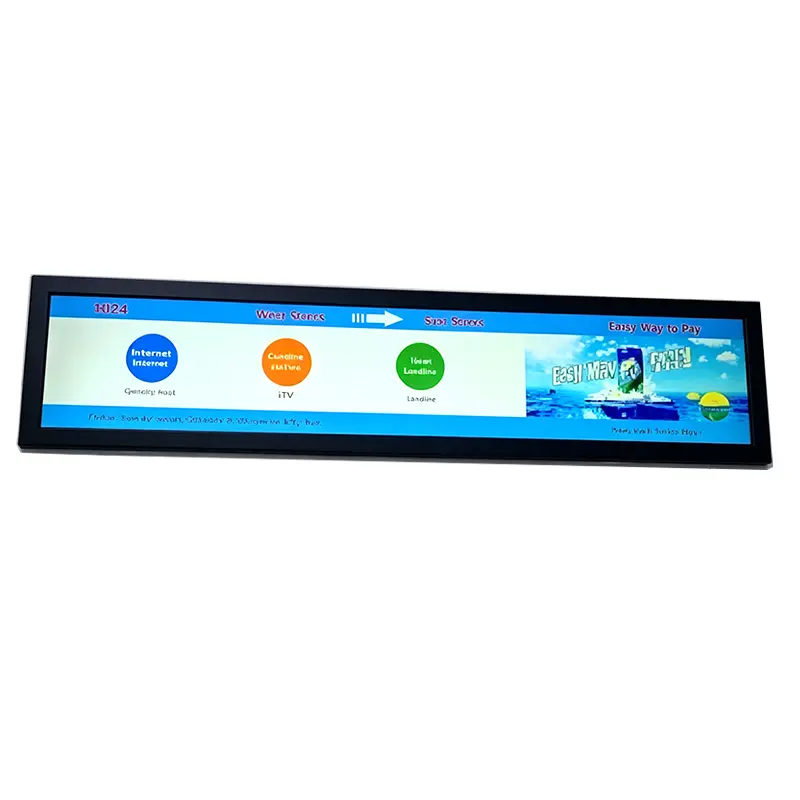 HS366-SBL-FHD-04 Additional product image of 36.6 Inch Stretched Bar LCD Panel Touch Display for Transit Information, huisoar, HS366-SBL-FHD