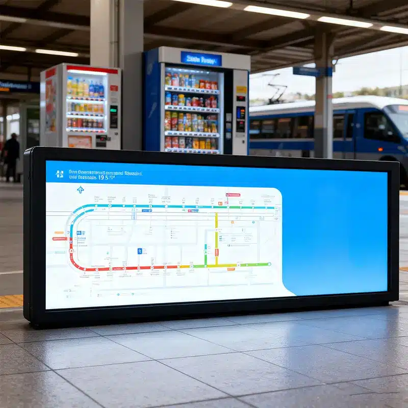 Application scenario image for 37 Inch Smart City Information Display with LVDS Bar Panel for Outdoor Signage, 37 Inch Smart