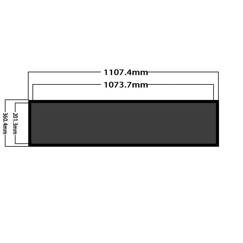 Dimension drawing of 43 Inch Bar Type LCD Display 1920×360 LVDS for Transit Signage, HS430IVN-GD30, 43 Inch Bar Type LCD