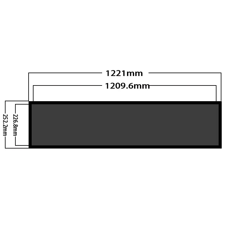 Dimension drawing of 48.5 Inch Bright Stretched LCD Panel for Passenger Information, HS485IVN-GE08, Bright Stretched LCD
