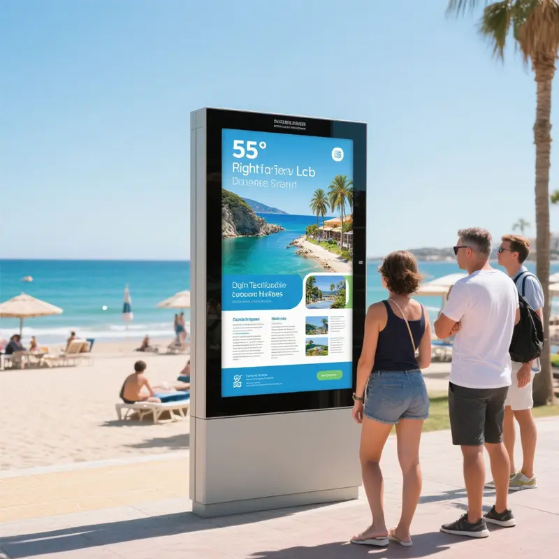Application scenario image for 49 Inch FHD ADS Outdoor Display Module for Transit Hubs, FHD ADS Outdoor Display Module