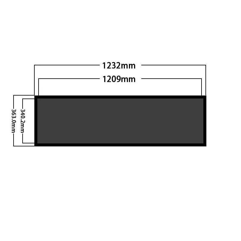 Dimension drawing of 49.5 Inch Passenger Information Stretched Display Panel for Transit, HS495ENT-GE20, Passenger