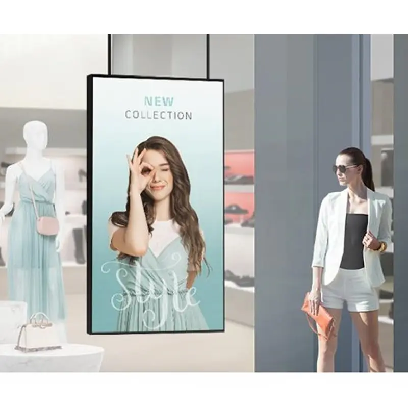 Application scenario image for 75 Inch 4K Digital Signage Window Display Screen for Retail, 4K Digital Signage Window