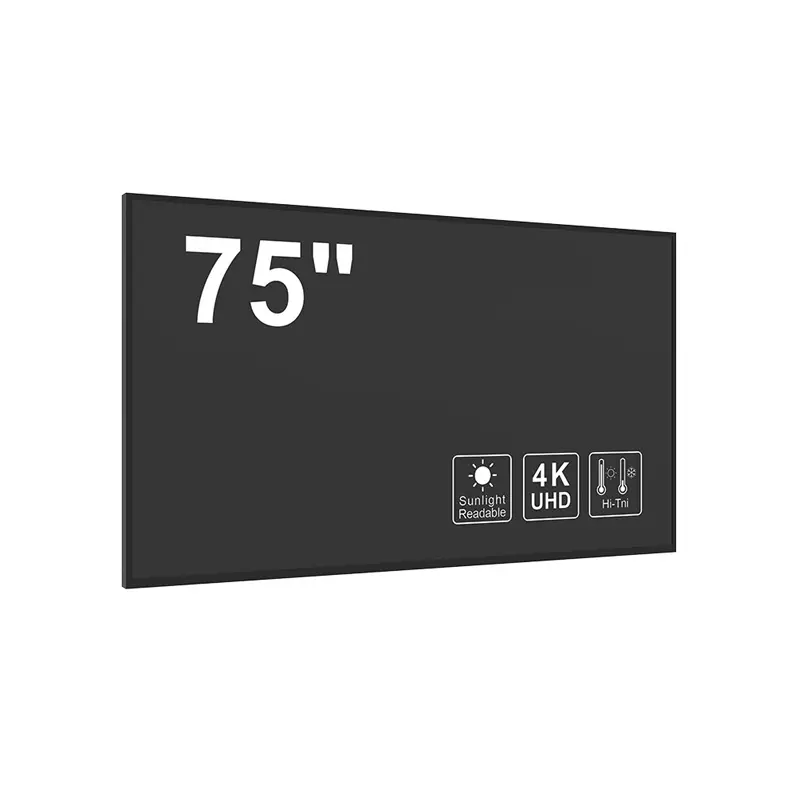 75 Inch 5000 Nits UHD Outdoor LCD Panel for Window Signage