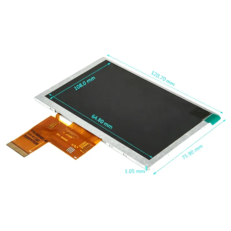Additional product image of 5 Inch RGB IPS Display Module with ST7262 40-Pin FPC, lg-display, HSO50R12H5-A00, 5 Inch RGB IPS