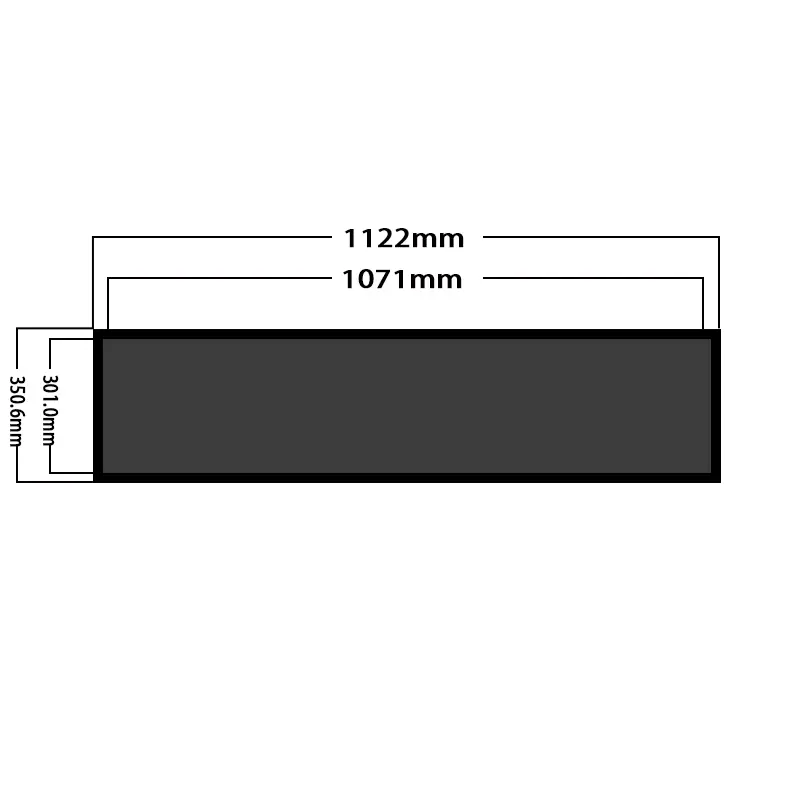 Dimension drawing of 43.8 Inch Android Bar LCD Display 3840×1080 for Passenger Information, HSYS438ZAX-V02, 43.8 Inch