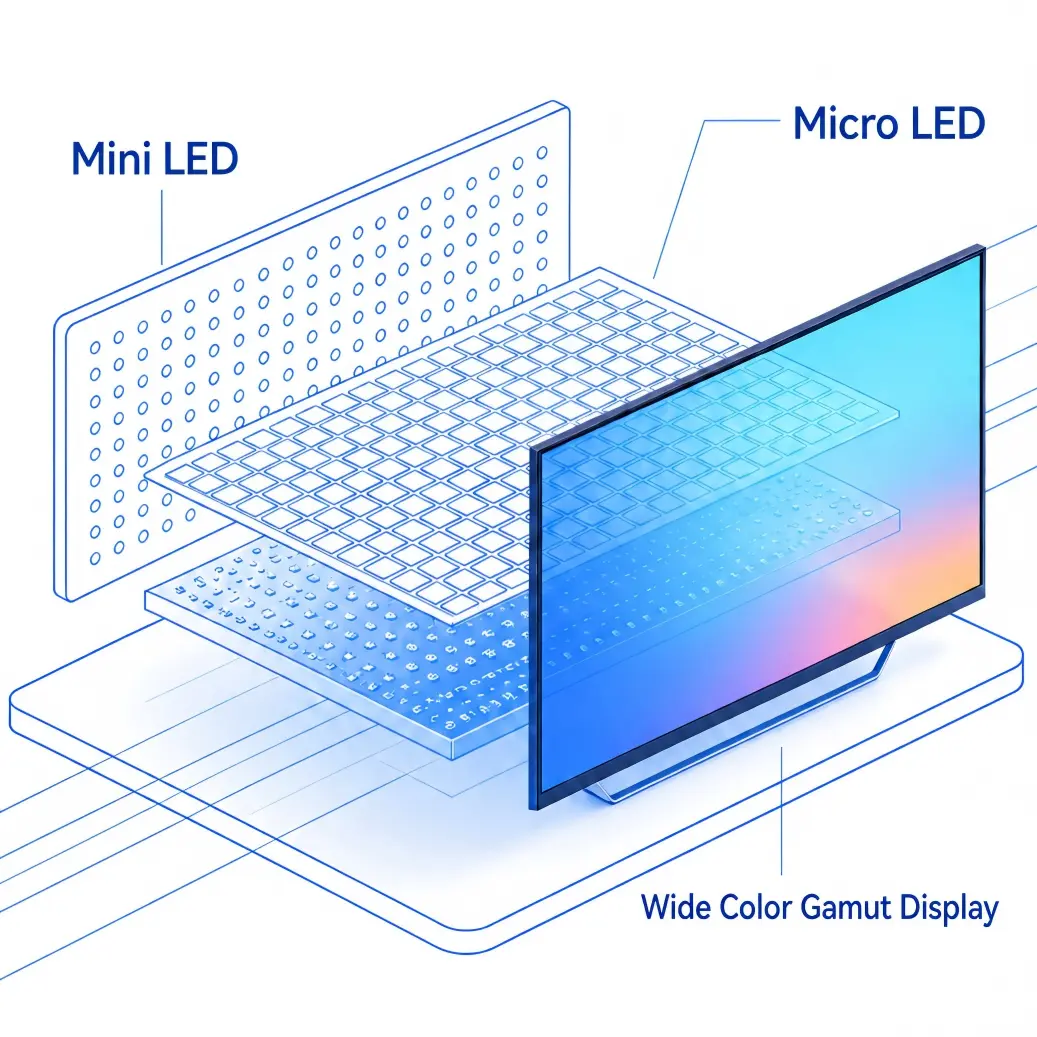 Mini LED, Micro LED & Wide Color Gamut Displays