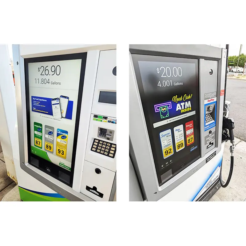 Application scenario image for 32 Inch High Brightness Gas Pump Touch Monitor for Fuel Dispensers, High Brightness Gas Pump