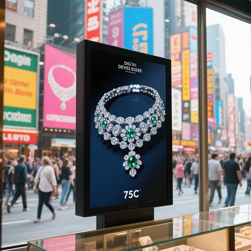 Additional product image of 75 Inch Waterproof Digital Signage Monitor for Transit Hubs, huisoar, HS750ENT-GD40, Waterproof