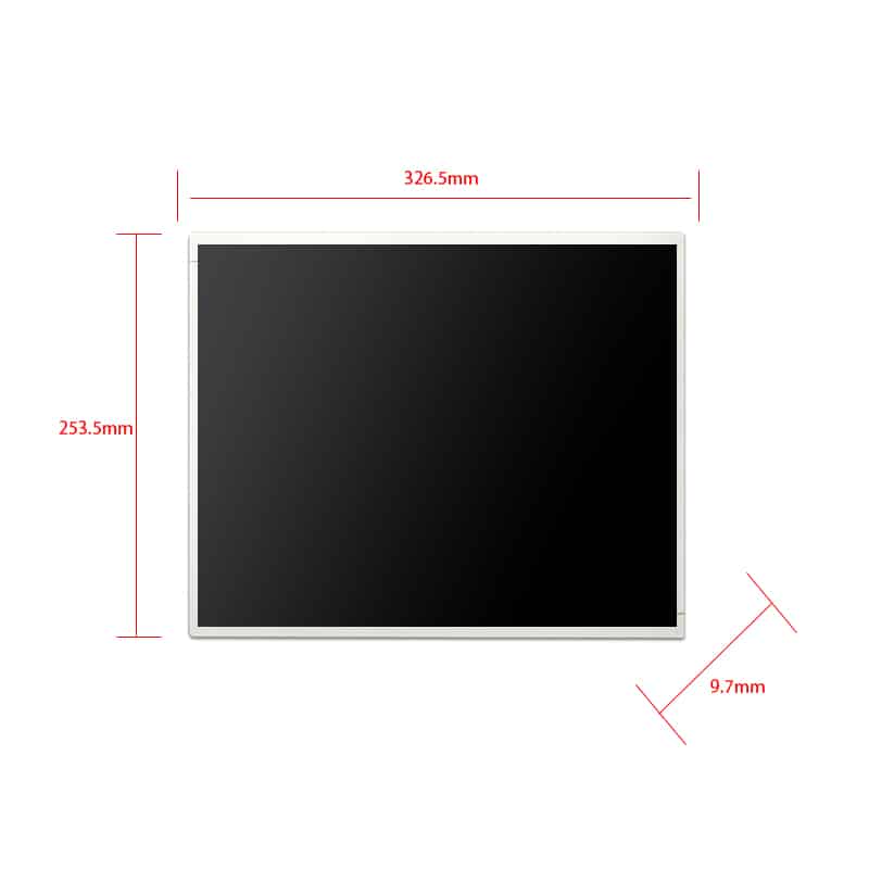 Dimension drawing of 15 Inch Outdoor Information Display Panel for Signage Systems, HS0150GB03-C100, Outdoor Information