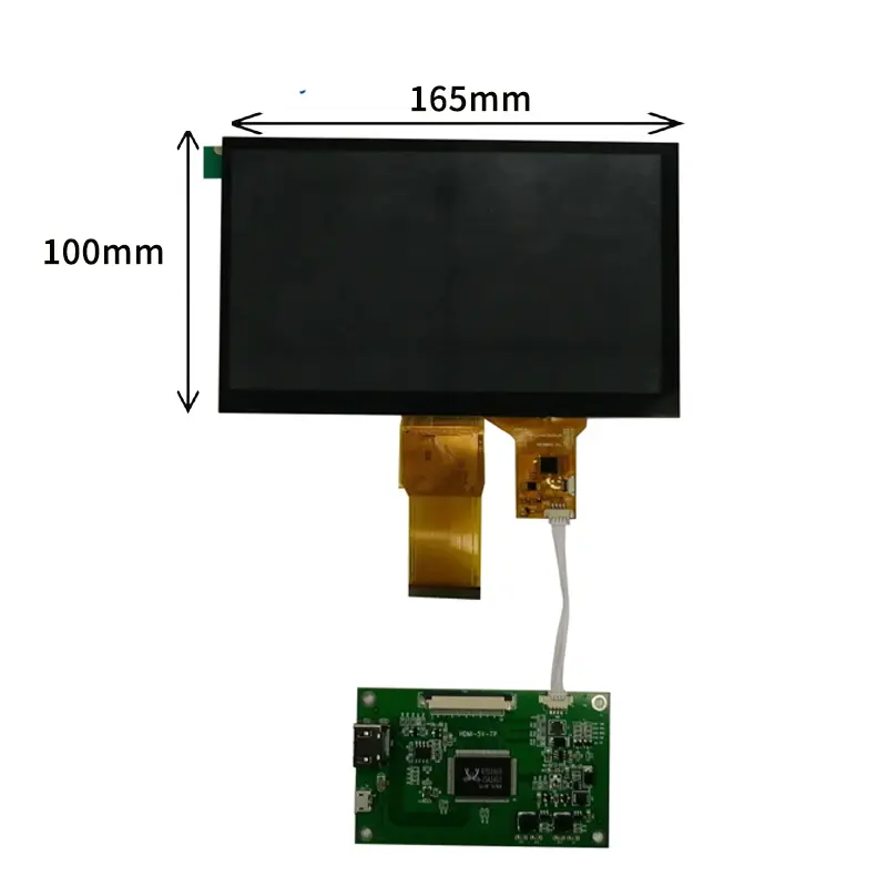 Dimension drawing of 7 Inch Multi-Point Capacitive Touch Display Module for Kiosks, HS070GBP00201PT, Multi-Point Capacitive