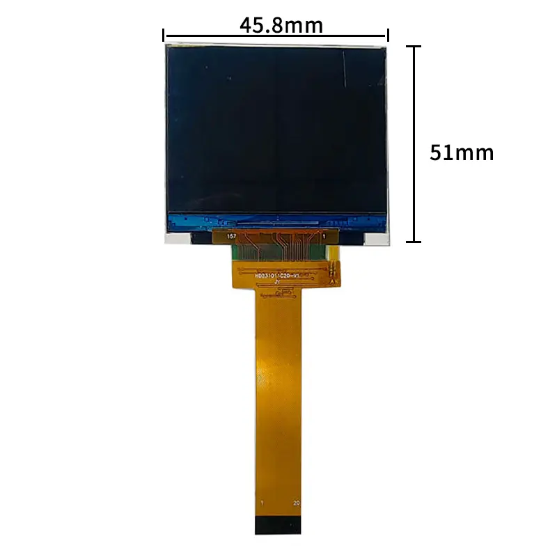 Dimension drawing of 2.31 Inch Medical Device QVGA Display Module with SPI, HS023QT04A-V1, Medical Device QVGA Display