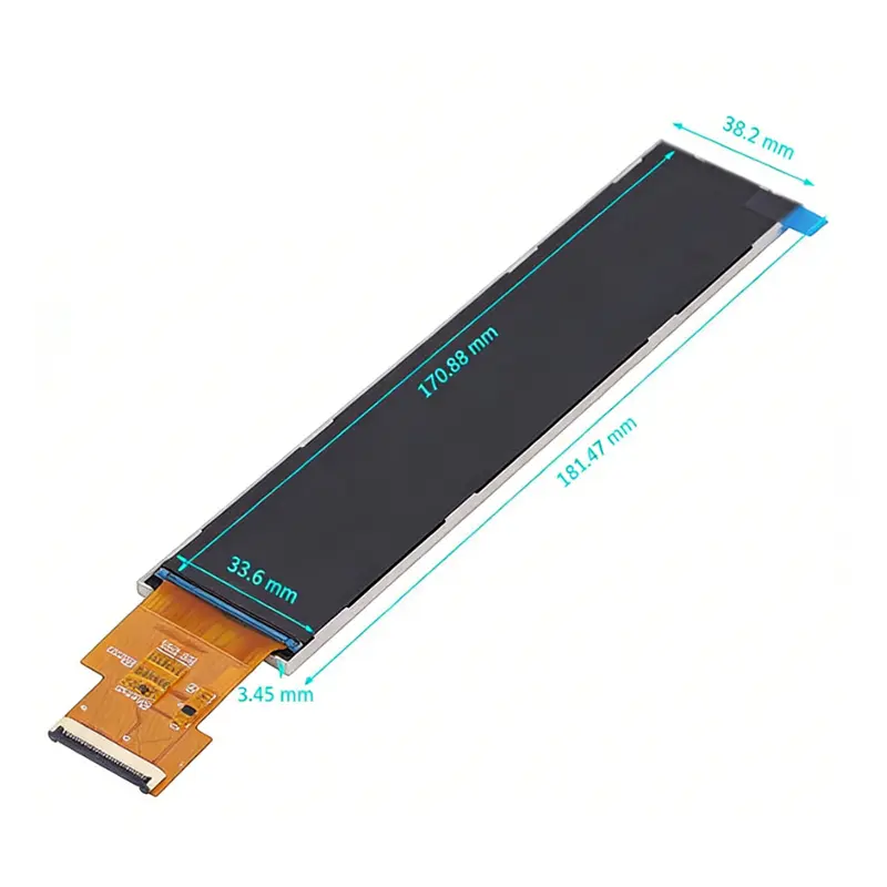 Additional product image of 6.9 Inch Portrait MIPI Bar Display for Appliance Controls, huisoar, HSBY069R08IT40-V1, Portrait