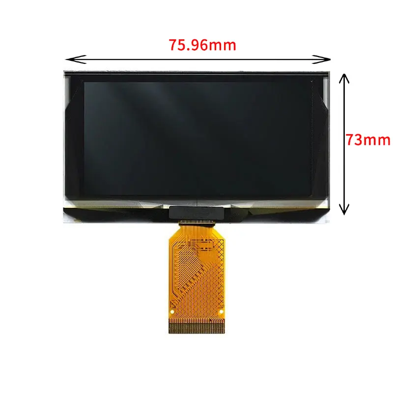 Dimension drawing of 2.73 Inch Monochrome PMOLED Display 256×128 Industrial Instrument Module IIC/SPI Interface