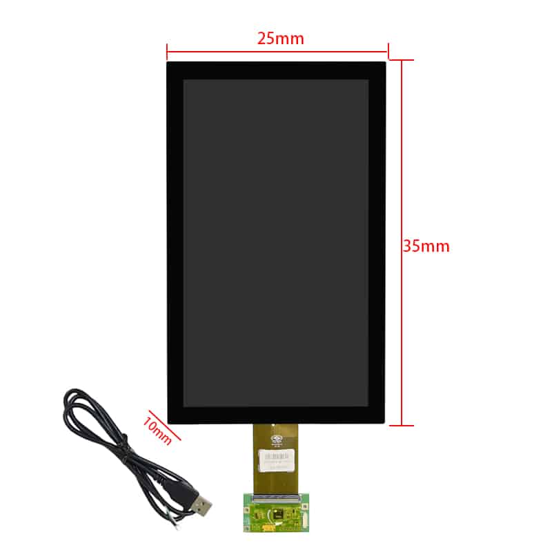 Dimension drawing of 13.3 Inch eDP Control Console Touch Display for Industrial HMI, HS13.3A1609V1, eDP Control Console