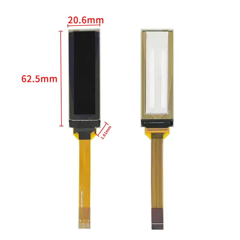Dimension drawing of 2.08 Inch Long Cable PMOLED Display for Control Panels, HS0208EFO1A-V1, long cable pmoled display for