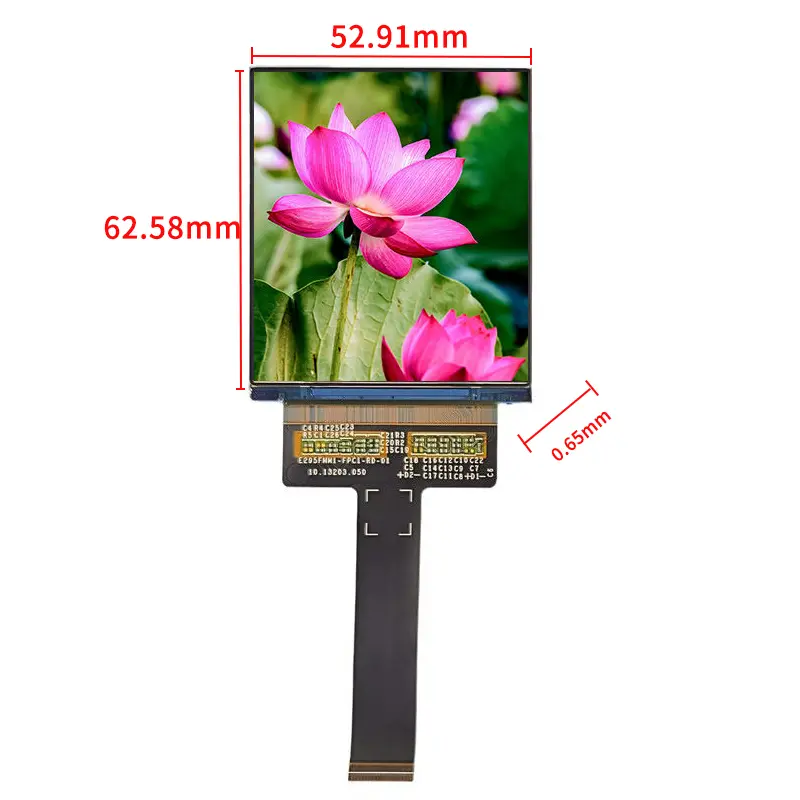Dimension drawing of 2.95 Inch HD AMOLED Display 1080×1200 MIPI Smart Device Module 300nit, HS0295AA01A-V1, 2.95 Inch AMOLED