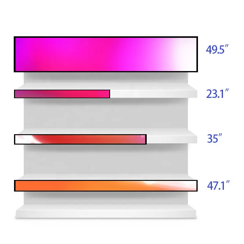Dimension drawing of 15.1 Inch Bar LCD Display 1280×242 LVDS Signage Screen, HS151TB01-C060, 15.1 inch bar LCD display, 15.1