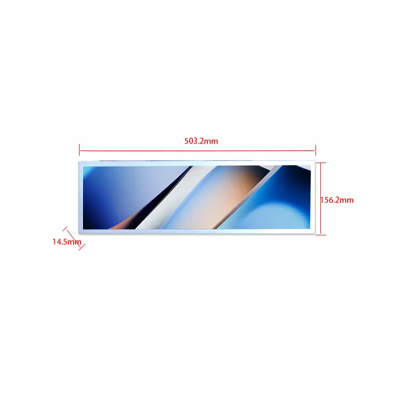 Dimension drawing of 19.4 Inch Bar Type LCD Display 1920×519 LVDS 700 Nits, HS194TA01-C070, 19.4 inch bar type LCD display