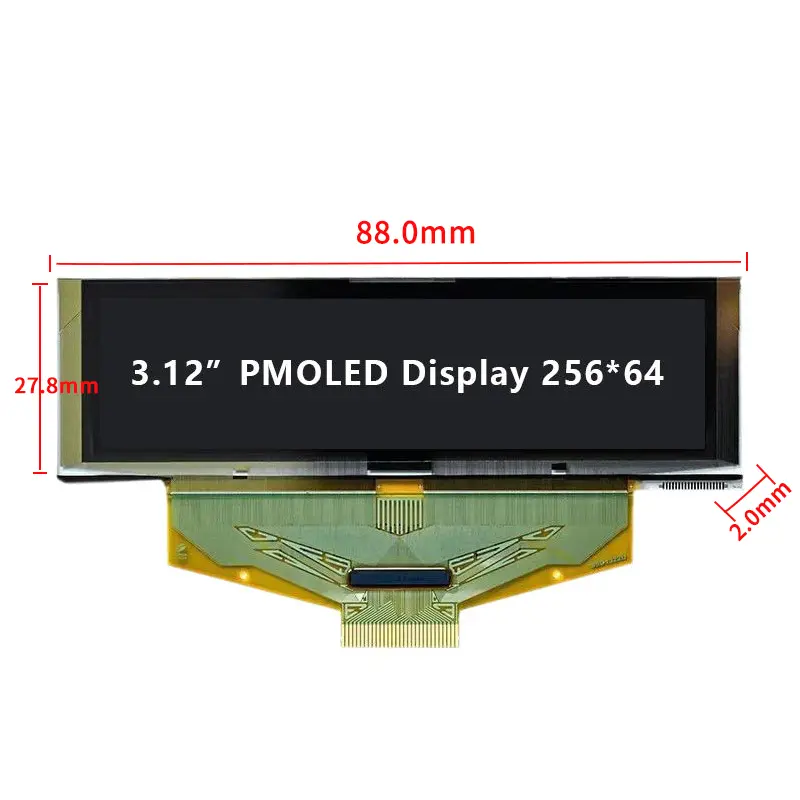 cj Additional product image of 3.12 Inch Long Strip PMOLED Display 256×64 Industrial Instrument Module SPI/IIC Interface