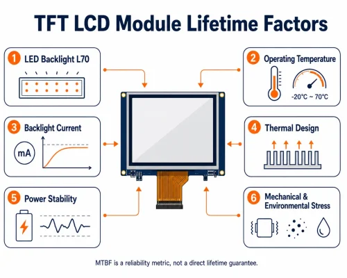 TFT LCD Module Lifetime, MTBF, and Backlight Life Explained
