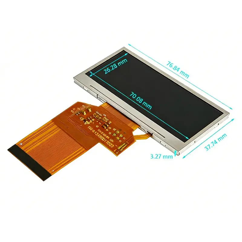 Dimension drawing of 4.6-6.5 Inch Bar Type TFT LCD Display 800×320 500nit Server System Module 24bit RGB, HS0460IT051-V1