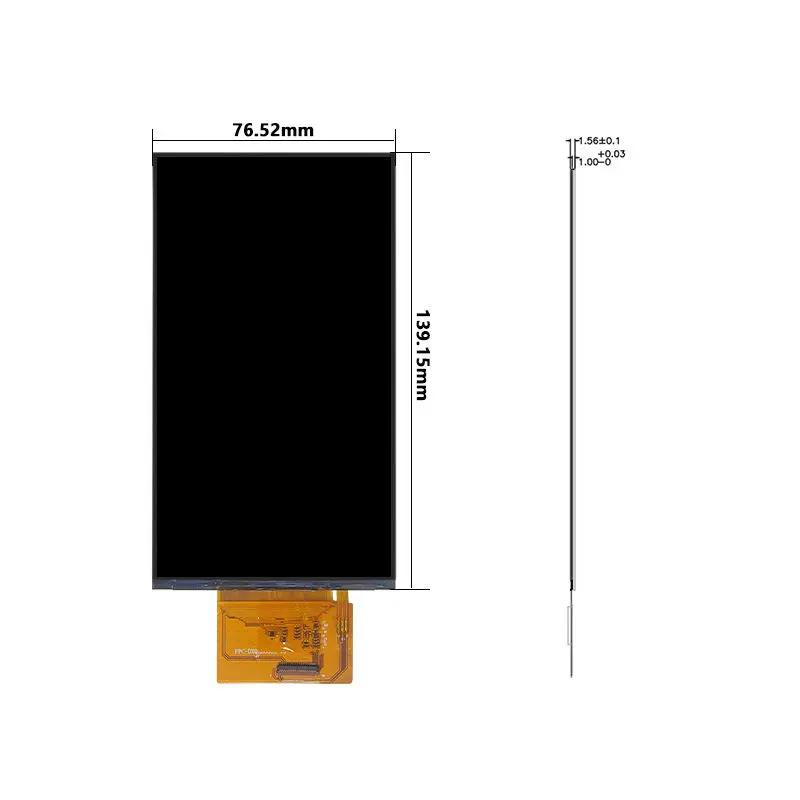 Dimension drawing of 6 Inch Game Console LCD Module for High-Refresh Handhelds, HS6D0005, Game Console LCD Module, 6 inch